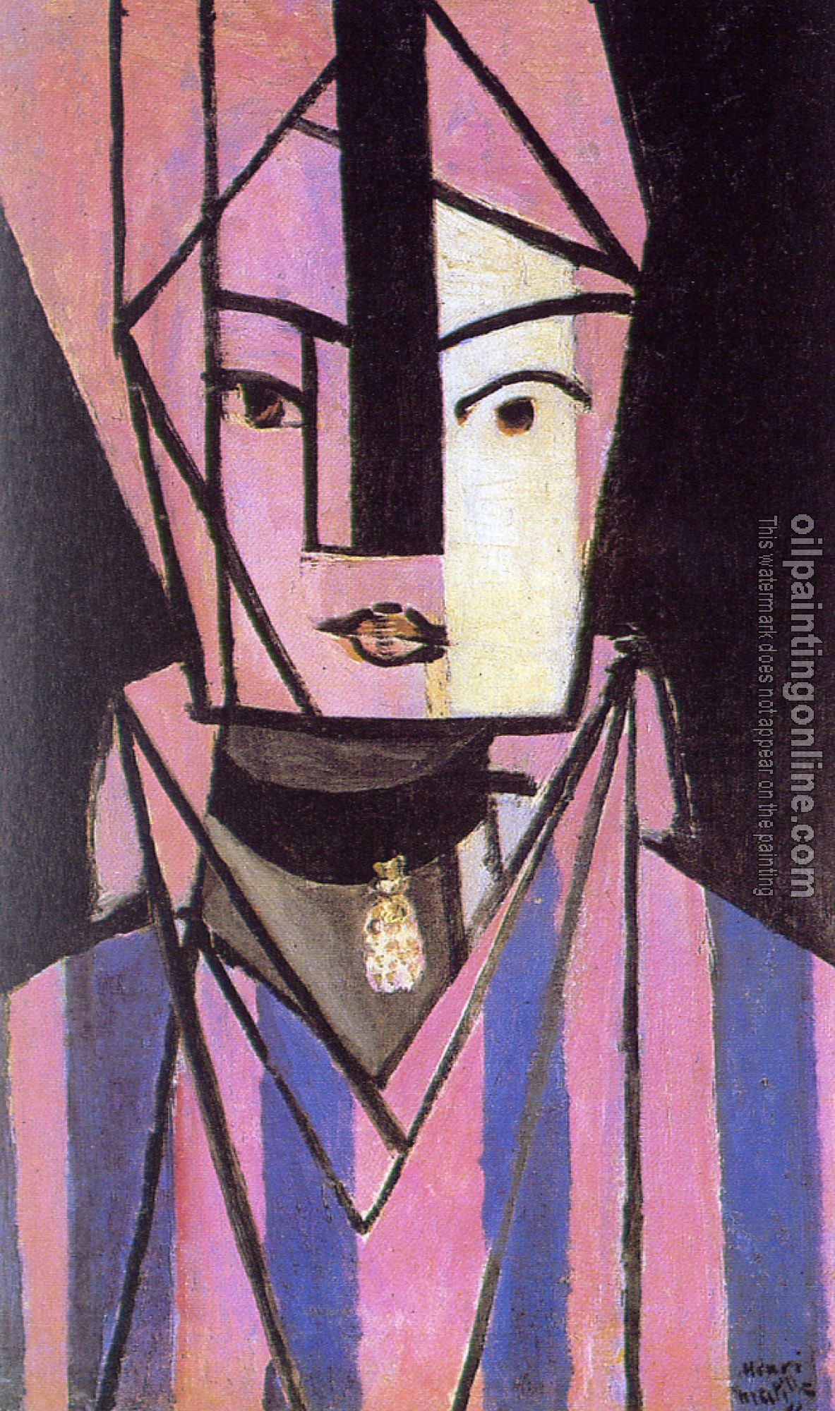 Matisse, Henri Emile Benoit - white and pink head